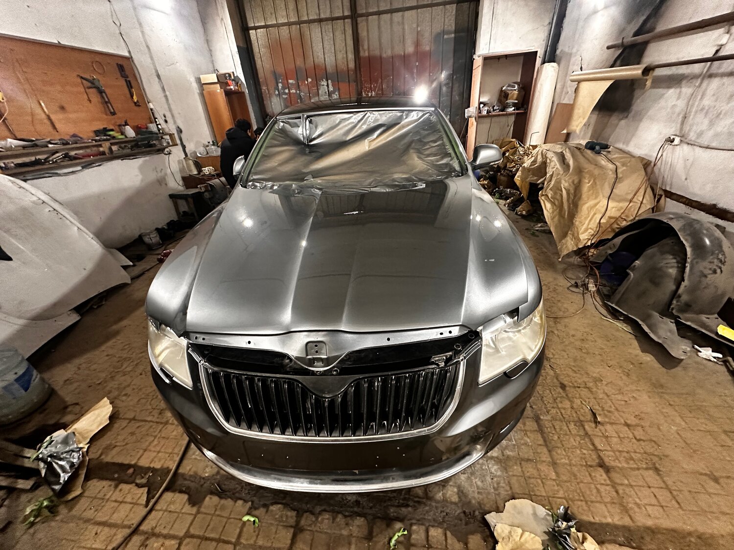 škoda superb, škoda auto, škoda octavia, серая шкода, skoda octavia a 7