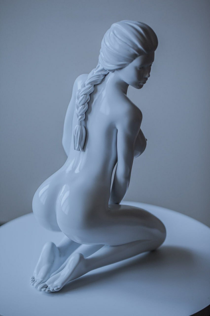 3d печать девушка, гипсовая статуэтка девушка, статуэтка сидящая девушка, фигурка