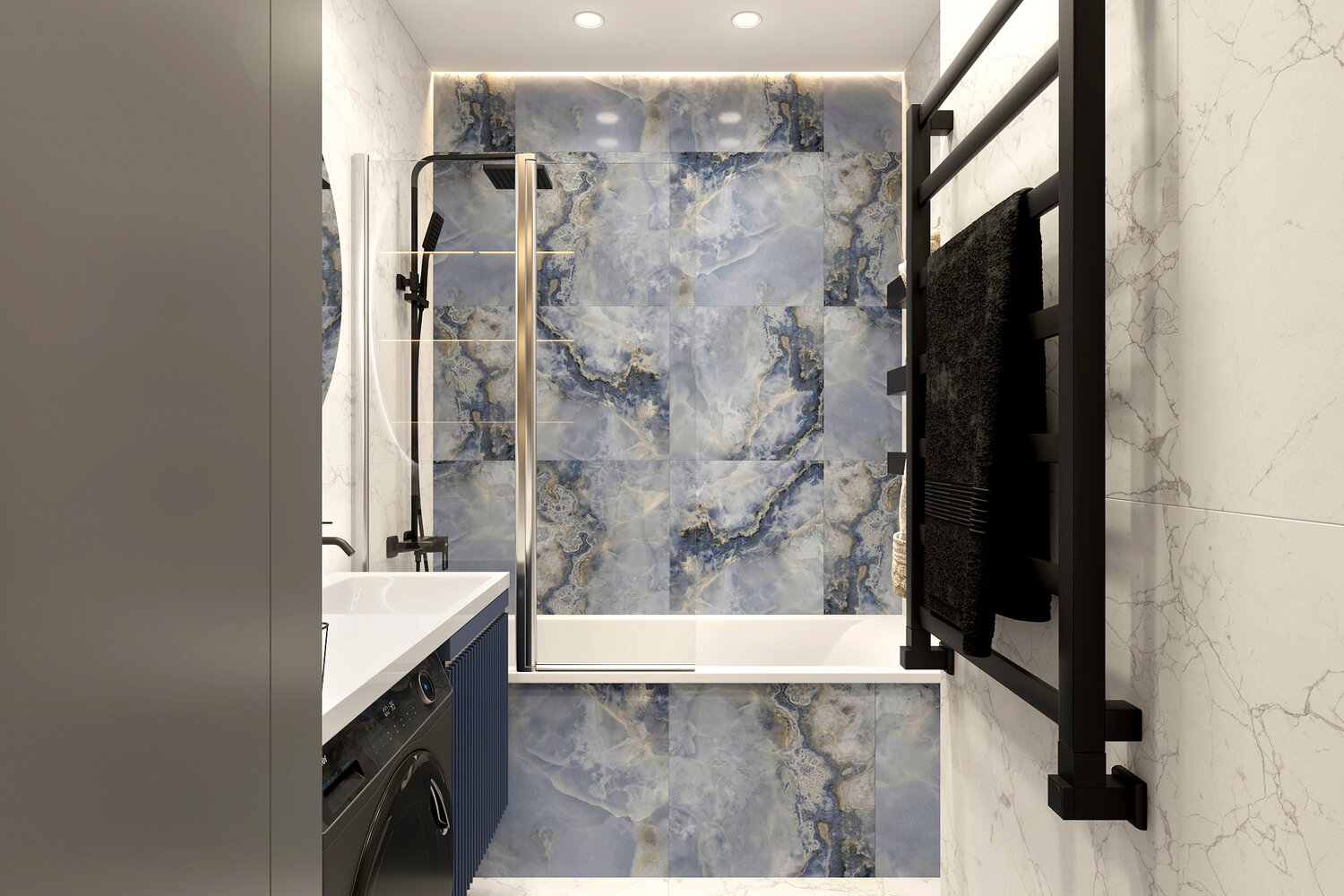 дизайн интерьера, дизайн проект маленькой ванной, дизайн санузла, дизайн проект ванной, интерьер ванной