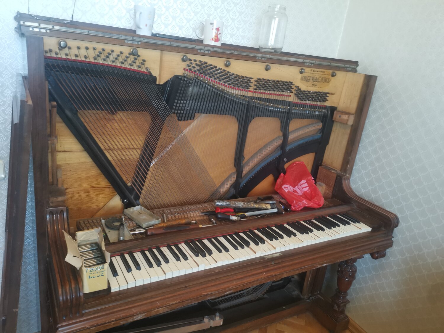 пианино фортепиано рояль, рама пианино, дека пианино, upright piano, старое пианино