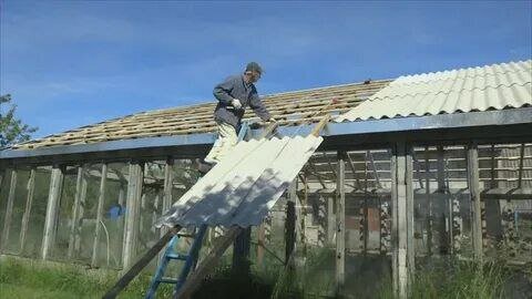 кровля из шифера, монтаж шифера на крышу, шиферная кровля, крыша шиферная односкатная, монтаж кровли