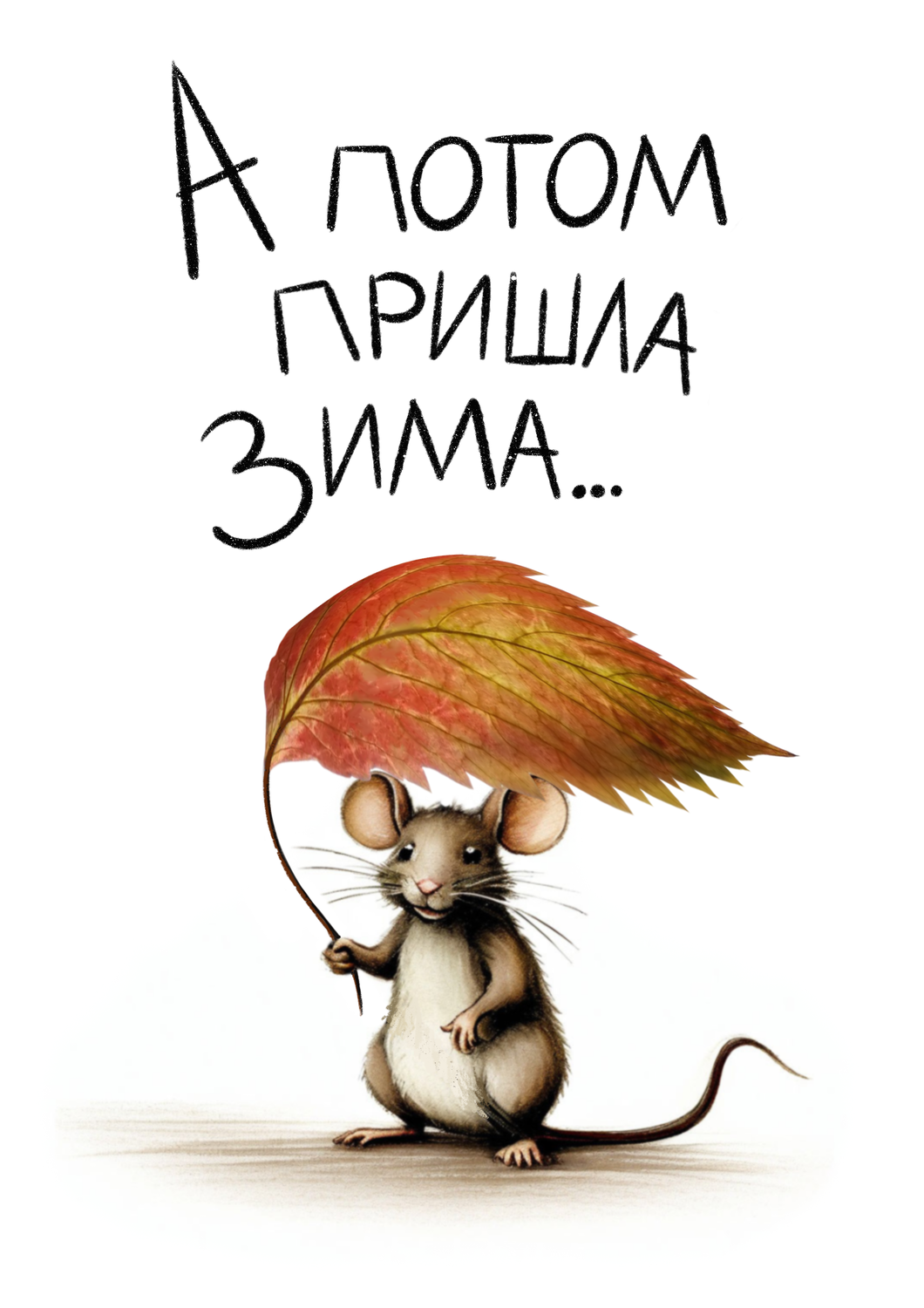 мышка, мышь мультяшная, иллюстрации, осенние иллюстрации с мышами, рисунок мышонка