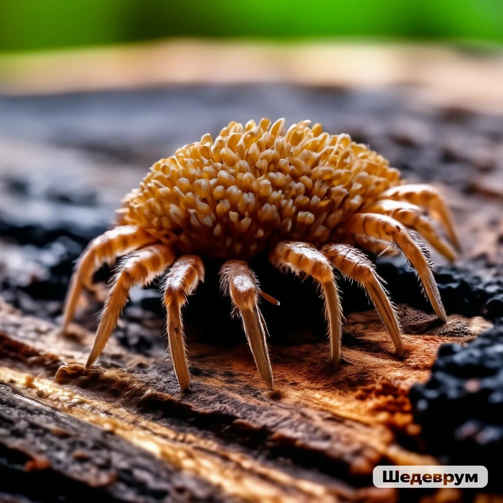 araneus cavaticus, большие пауки, клоп белостома, клещ, гнездо паука паучата