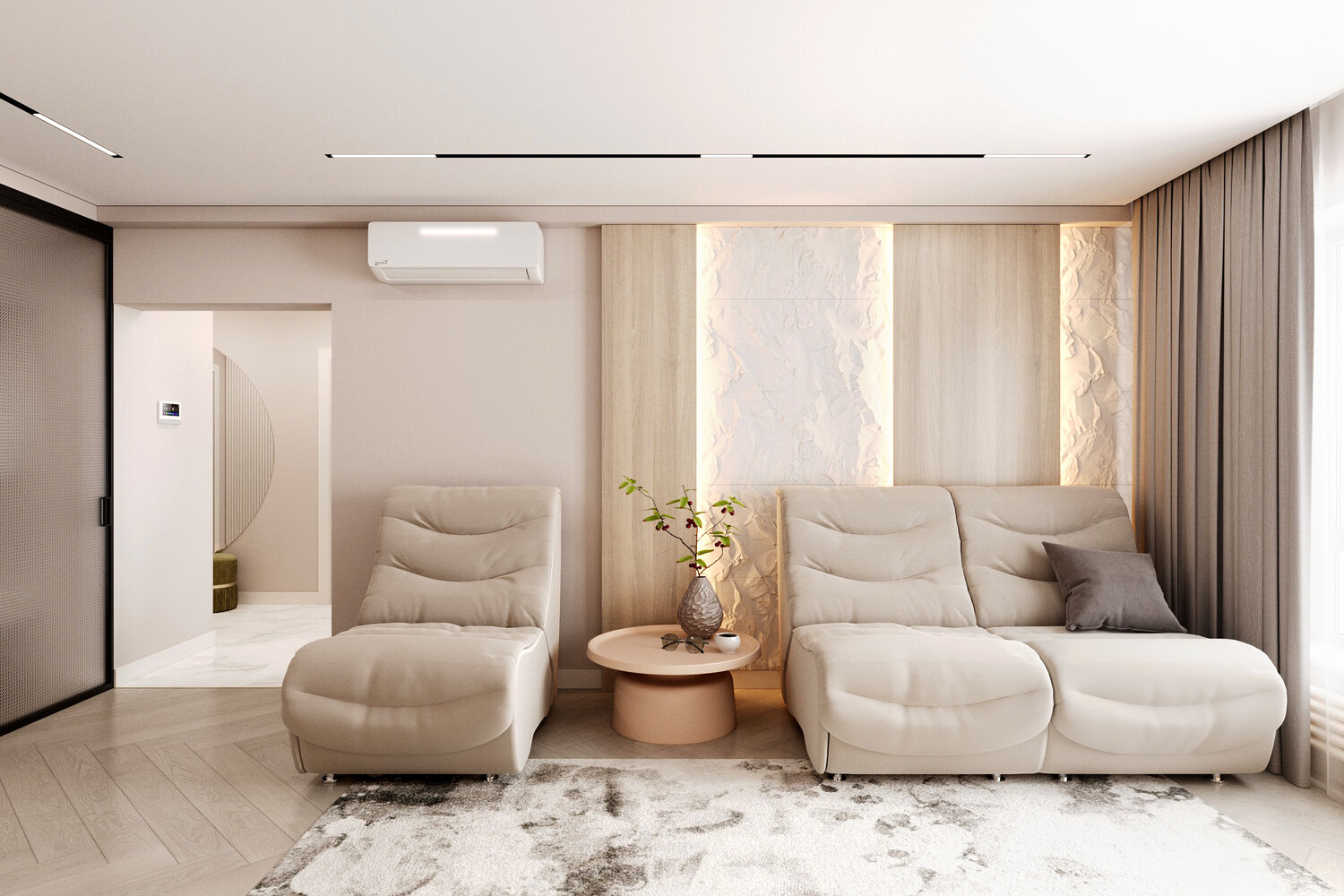 интерьер двухкомнатной квартиры, дизайн интерьера квартир, дизайн гостиная, визуализация гостиной, интерьер спальной