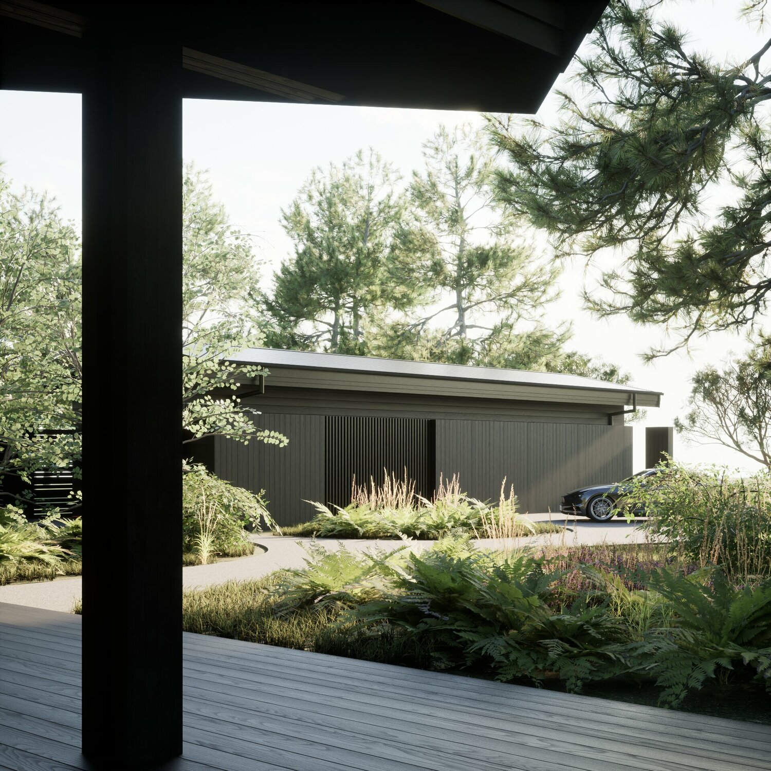 здание, дом в, одноэтажного дома, коттедж, дом современный