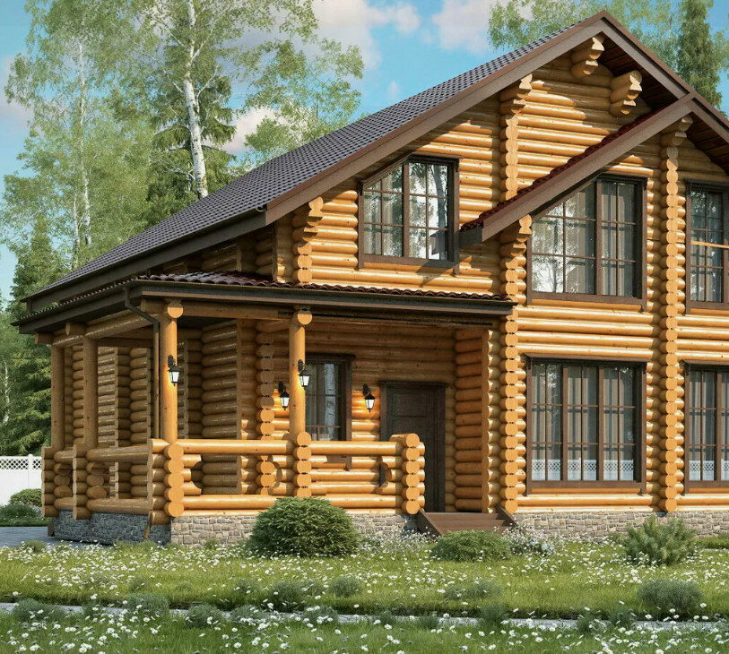 Строительство дома из бревна