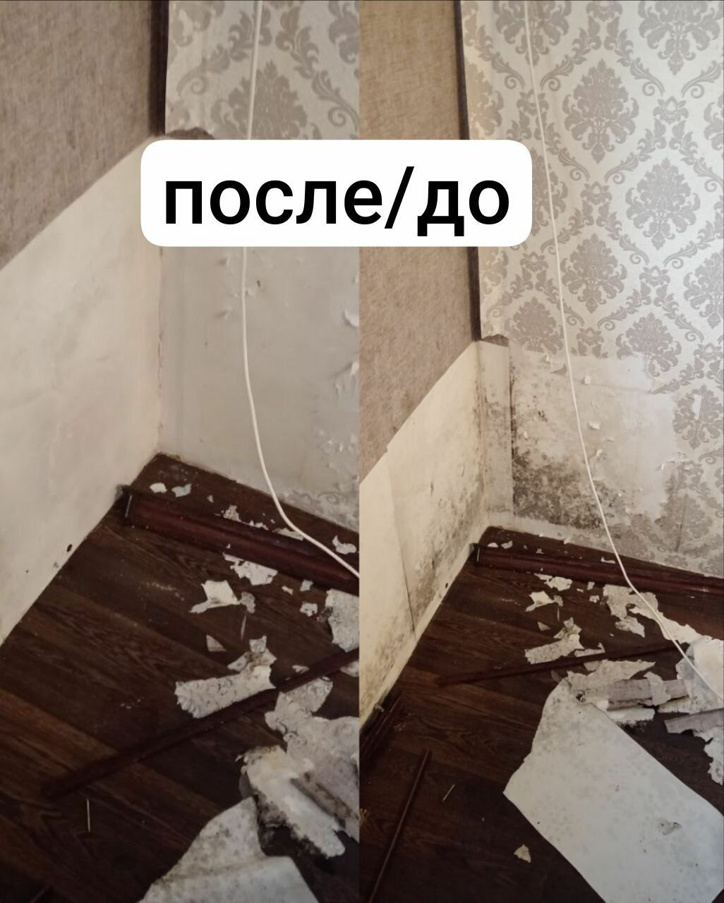 плинтуса в квартире, грибок после затопления квартиры, ремонт в доме, выровнять стены, выровнять стены под плинтус