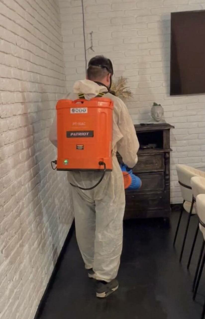 дезинфекция, дезинфектор для больших помещений, санитарная обработка, ранцевый опрыскиватель, дезинфекция помещений