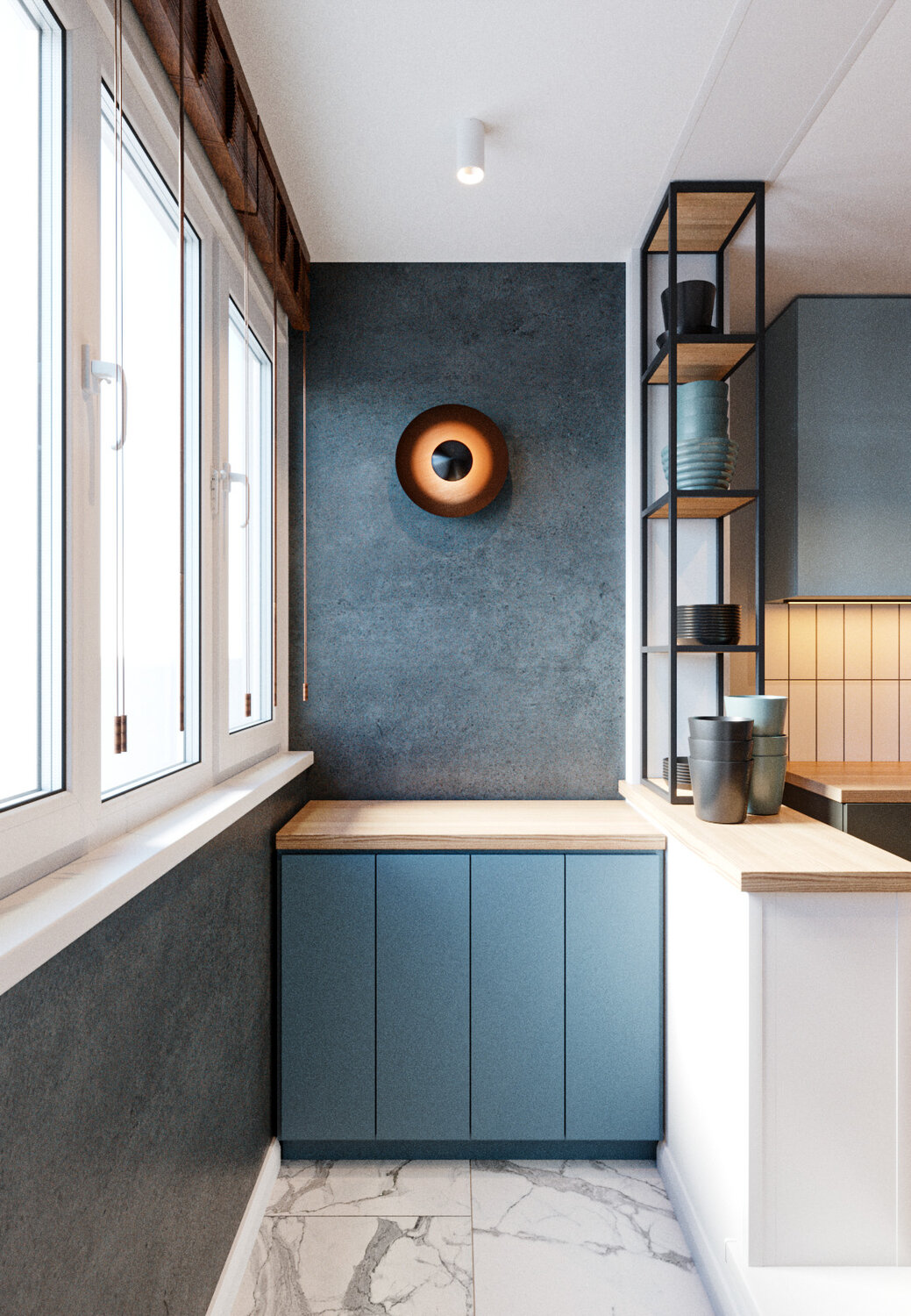 3d визуализация квартиры в скандинавском стиле.