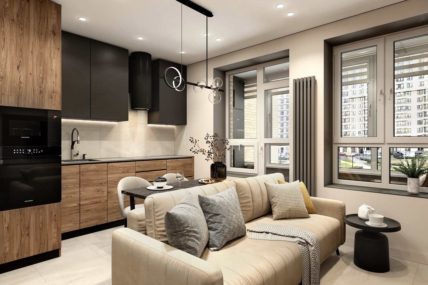 студия кухня гостиная, дизайн студии, интерьер кухни студии, интерьеры квартир студий, дизайн квартиры студии