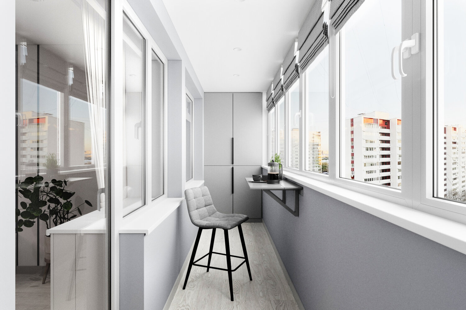 дизайн балкона, балкон, серая лоджия, дизайн лоджии, лоджия и балкон