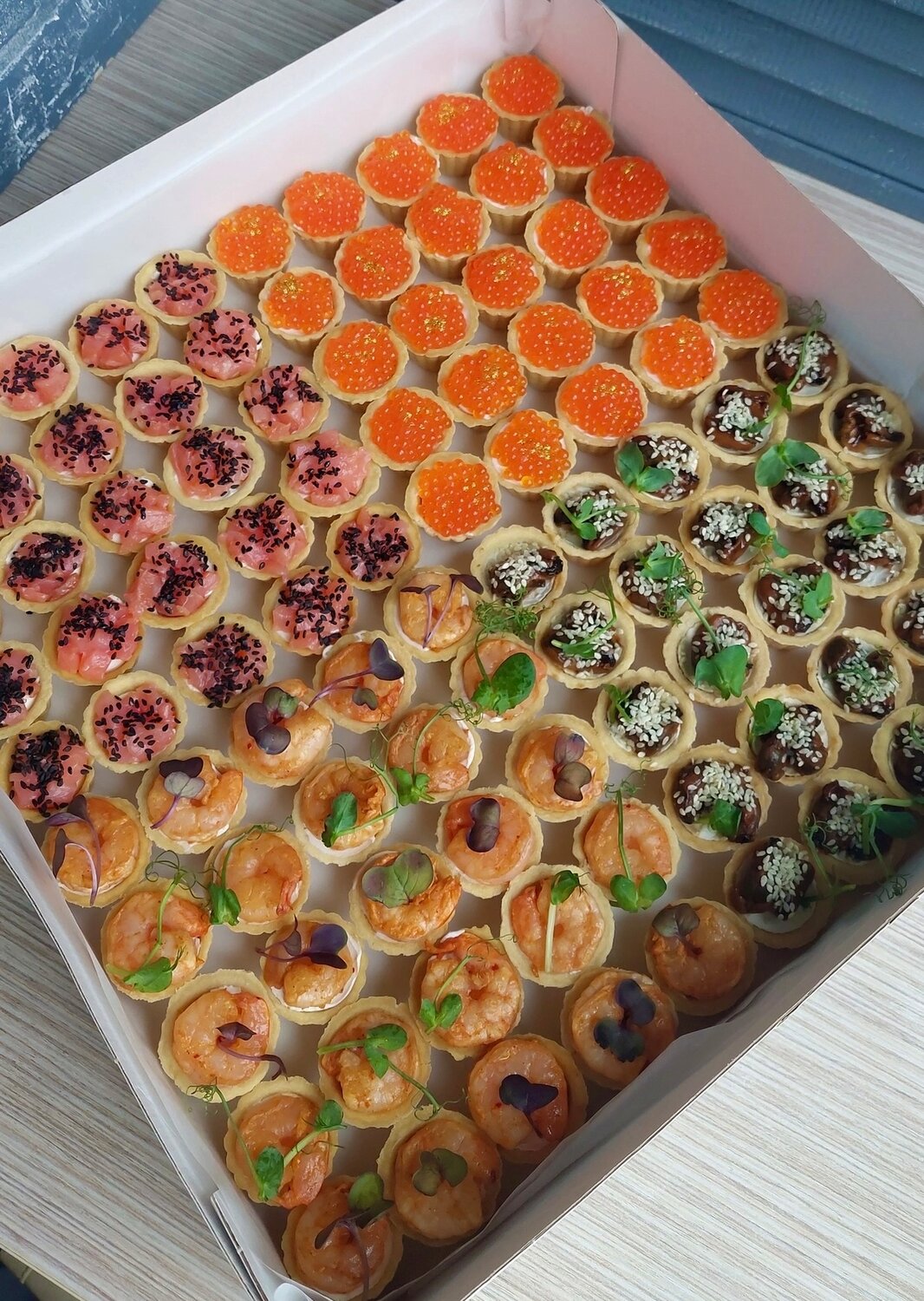 закуска для фуршета, тарталетки для фуршета, мини закуски, закуска, сет тарталеток