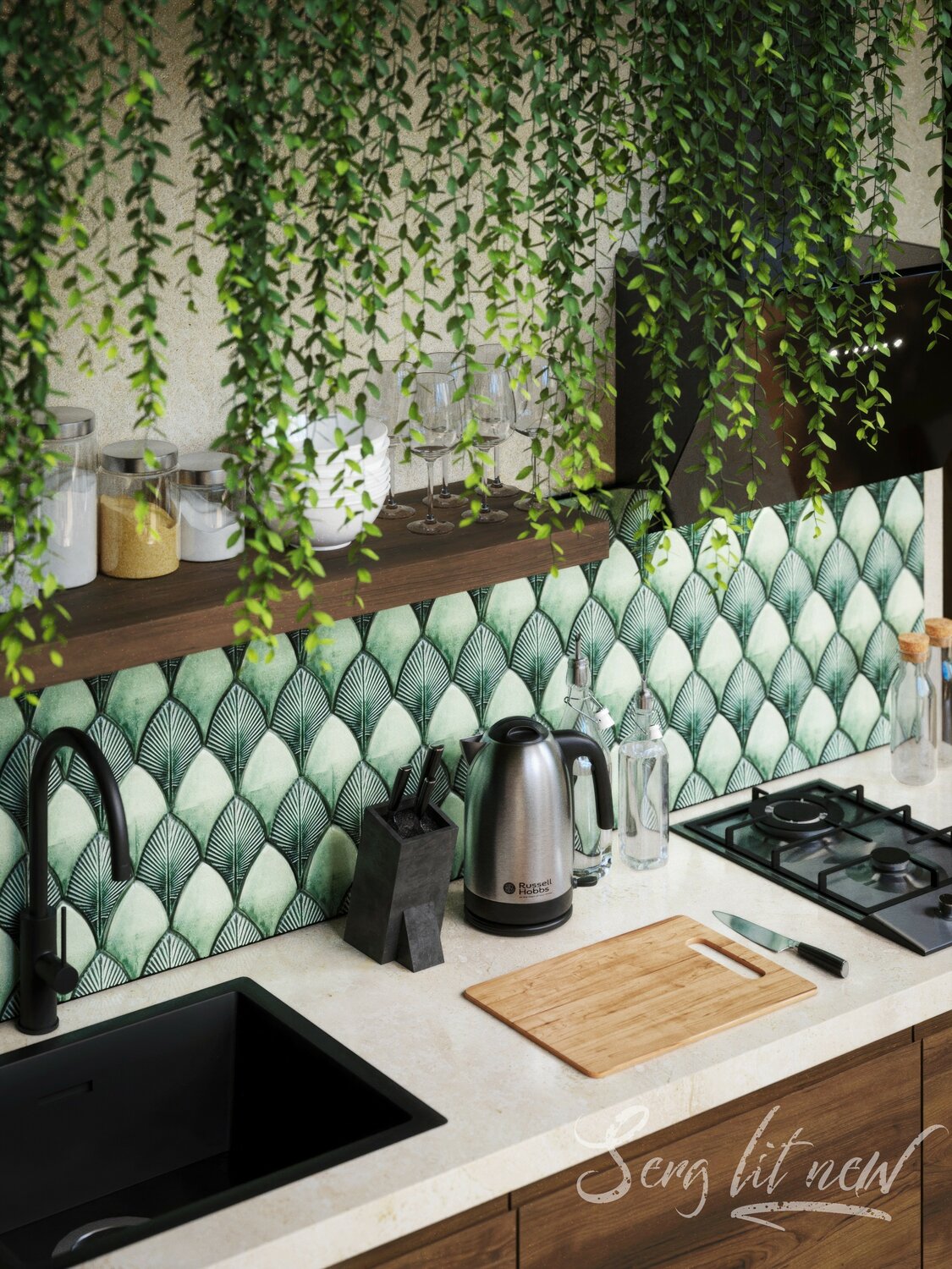 плитка для кухни на фартук, зеленая плитка для кухни на фартук, плитка елочка на фартук кухни, фартук для кухни из плитки дизайн 2023, плитка мозаика для кухни на фартук