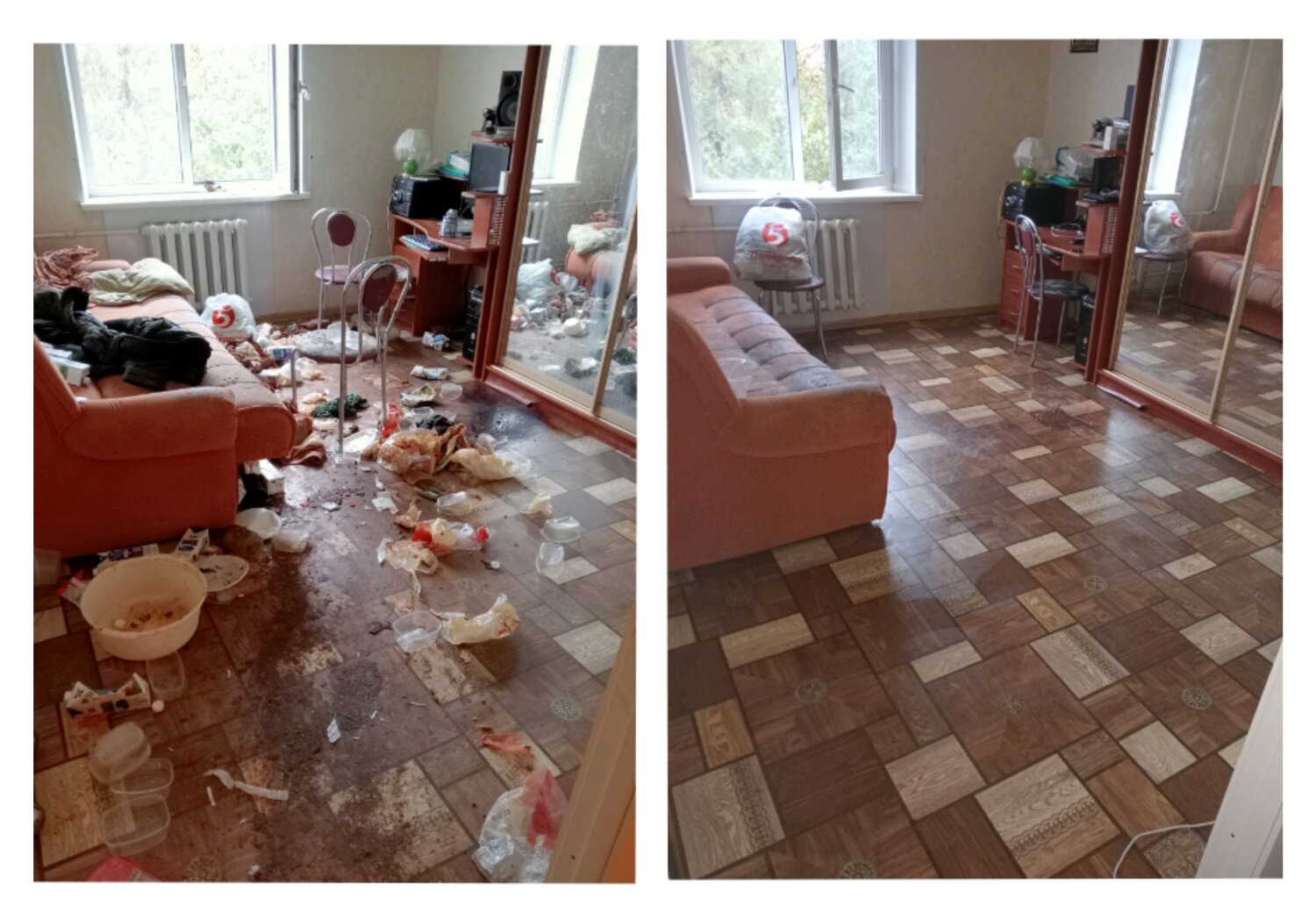 в квартире, уборка в квартире, уборка квартир до и после, до и после уборки, потоп в квартире