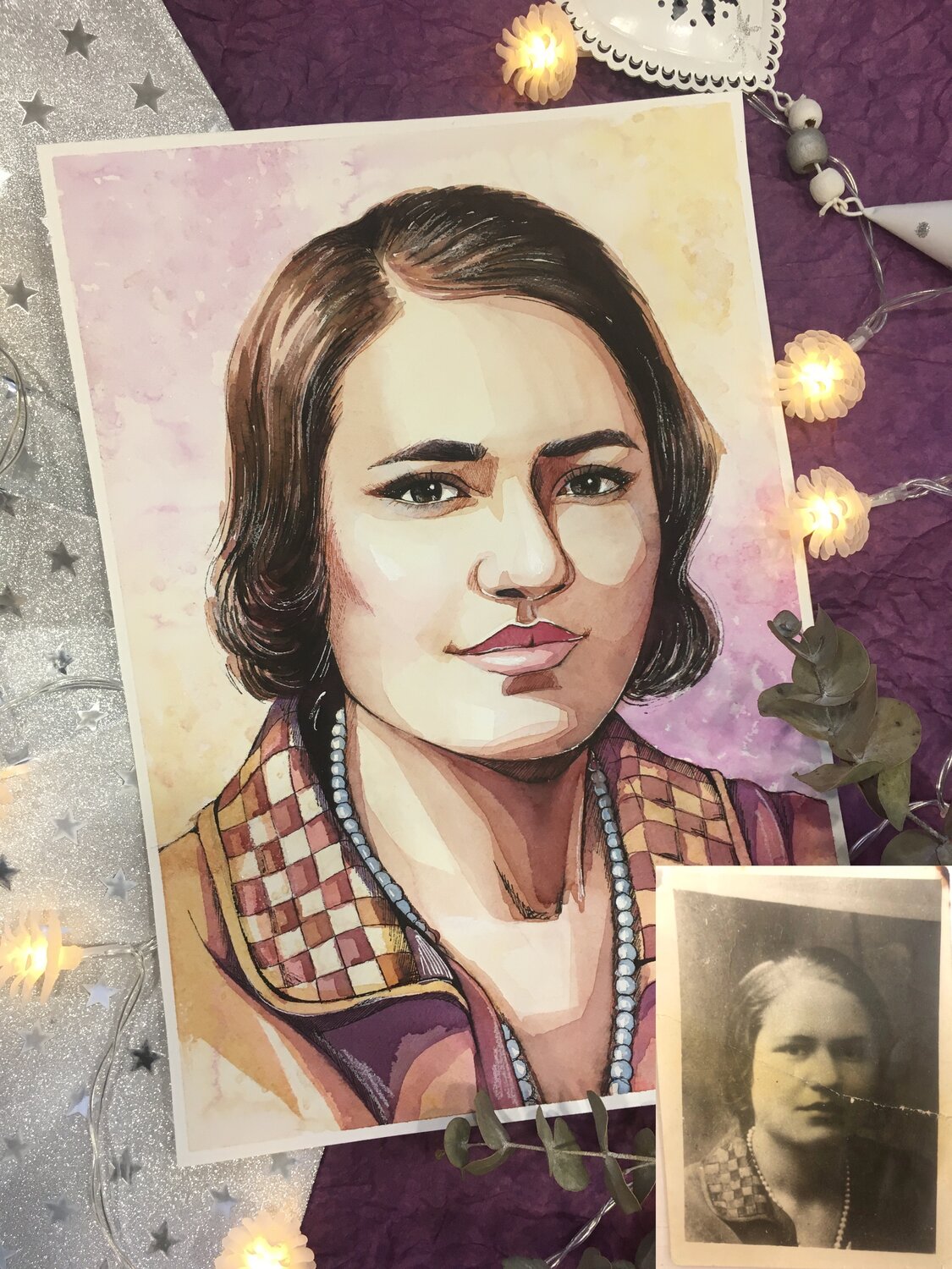 бисениек анастасия александровна герой советского союза, девушка, портрет картина, акварель, портреты акварелью