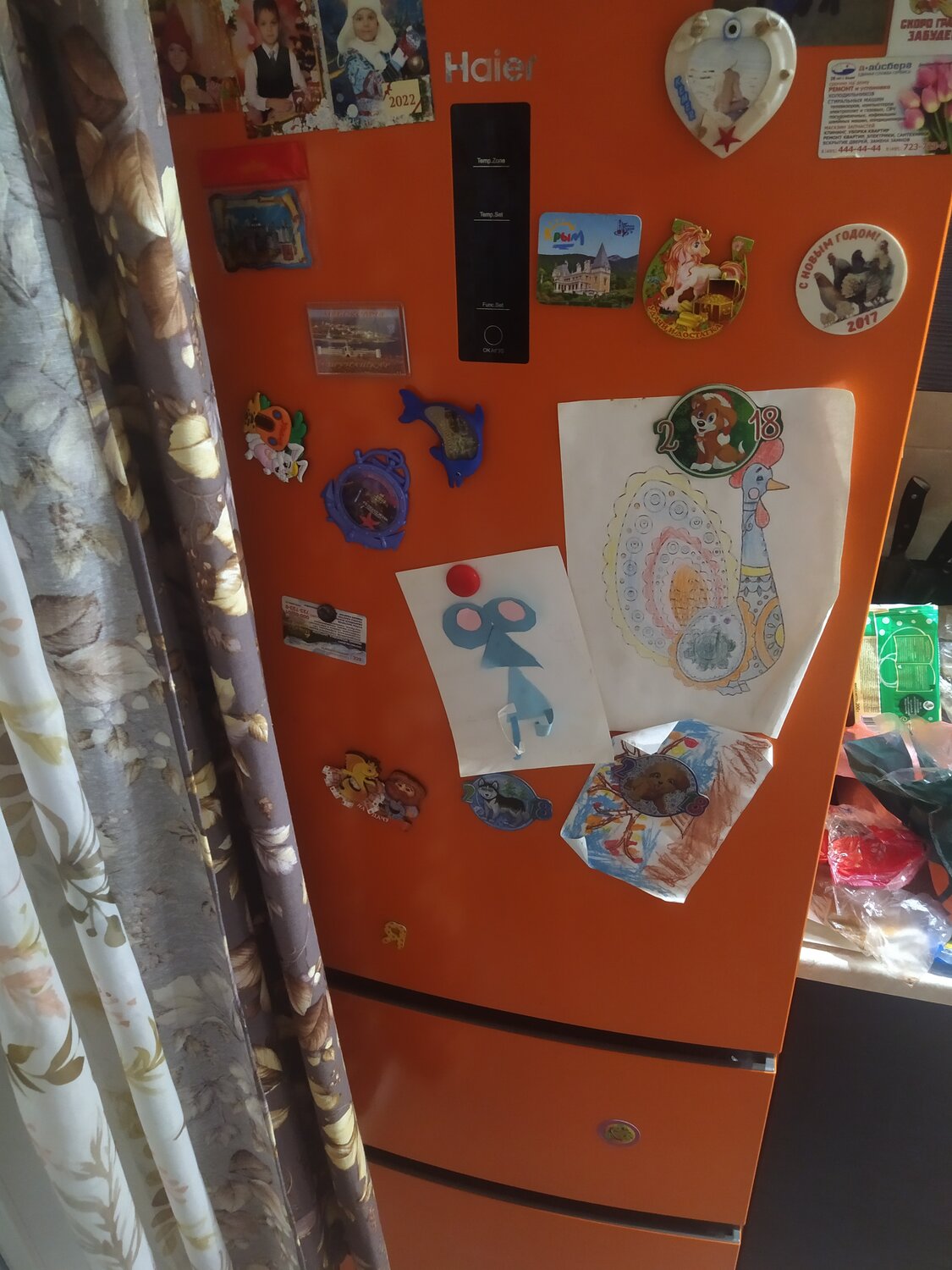 холодильник haier a2f737clbg, холодильник, холодильник haier a2f635comv, оранжевый холодильник, холодильник бу