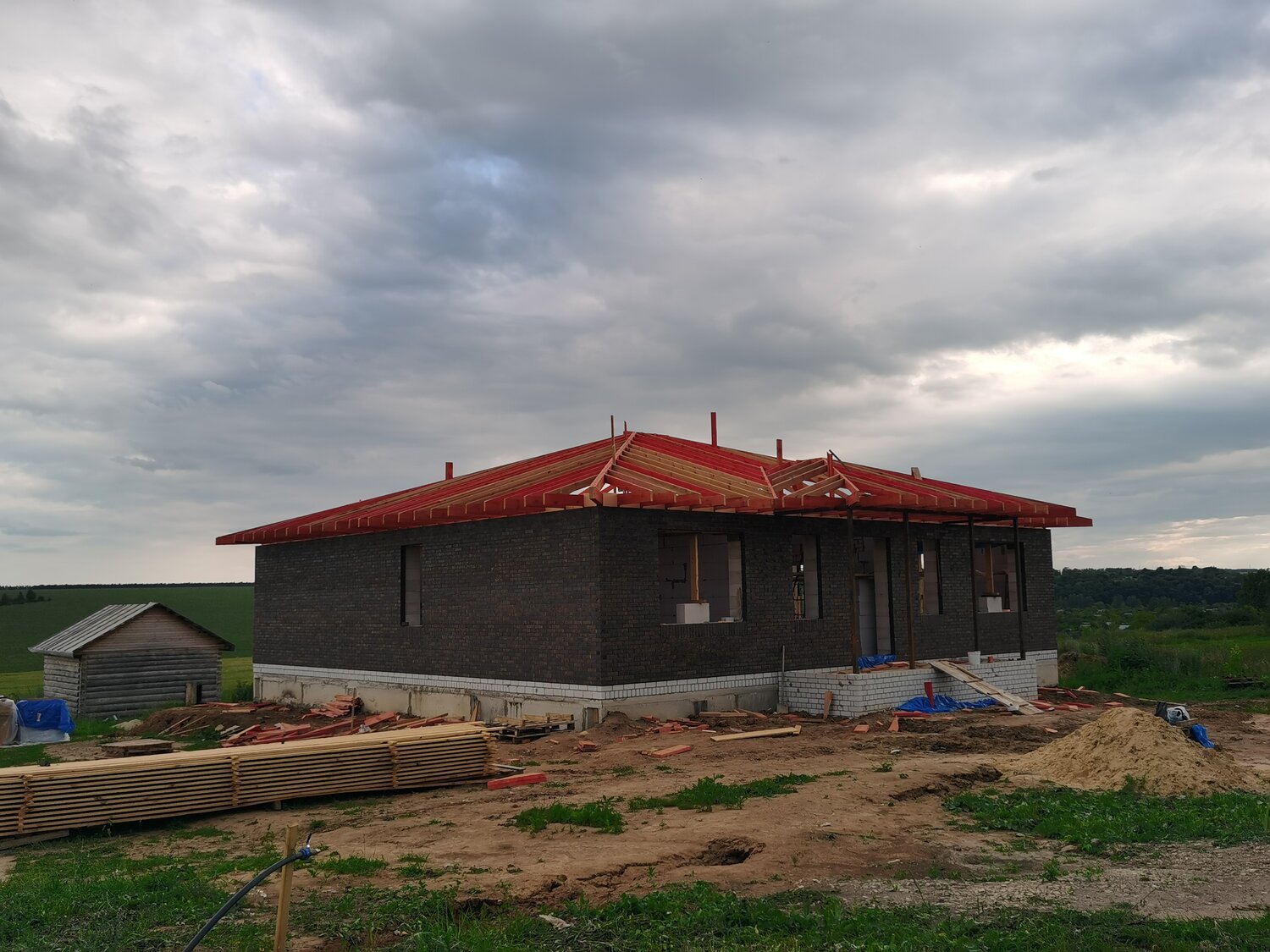загородный дом, дом, дом из арболита, дом в деревне, строительство домов