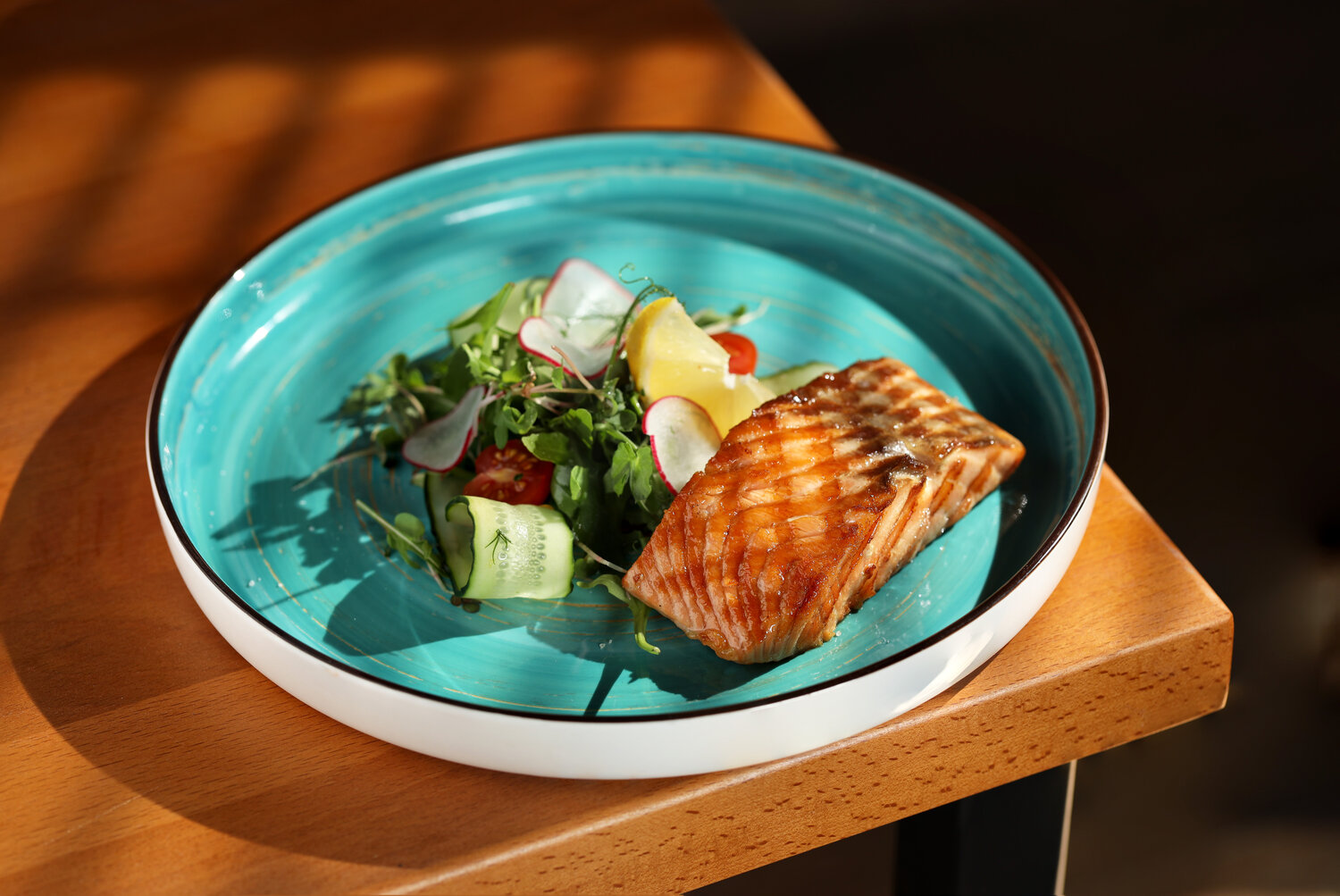 блюда, еда, стейк из лосося, стейк из лосося на гриле, salmon orange salad