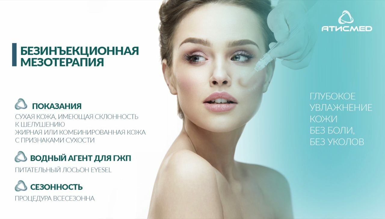 мезотерапия для лица, косметологии, атисмед косметологическое оборудование, безинъекционная биоревитализация, безинъекционная мезотерапия