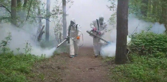 дезинсекция комаров, дезинсекция горячим туманом, обработка от комаров, акарицидная обработка, дезинфекция