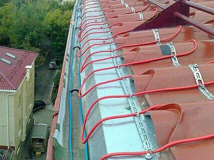система антиобледенения кровли и водостоков, антиобледенительная система кровли, греющий кабель саморегулирующийся для обогрева кровли, греющий кабель для кровли, система антиобледенения водостоков