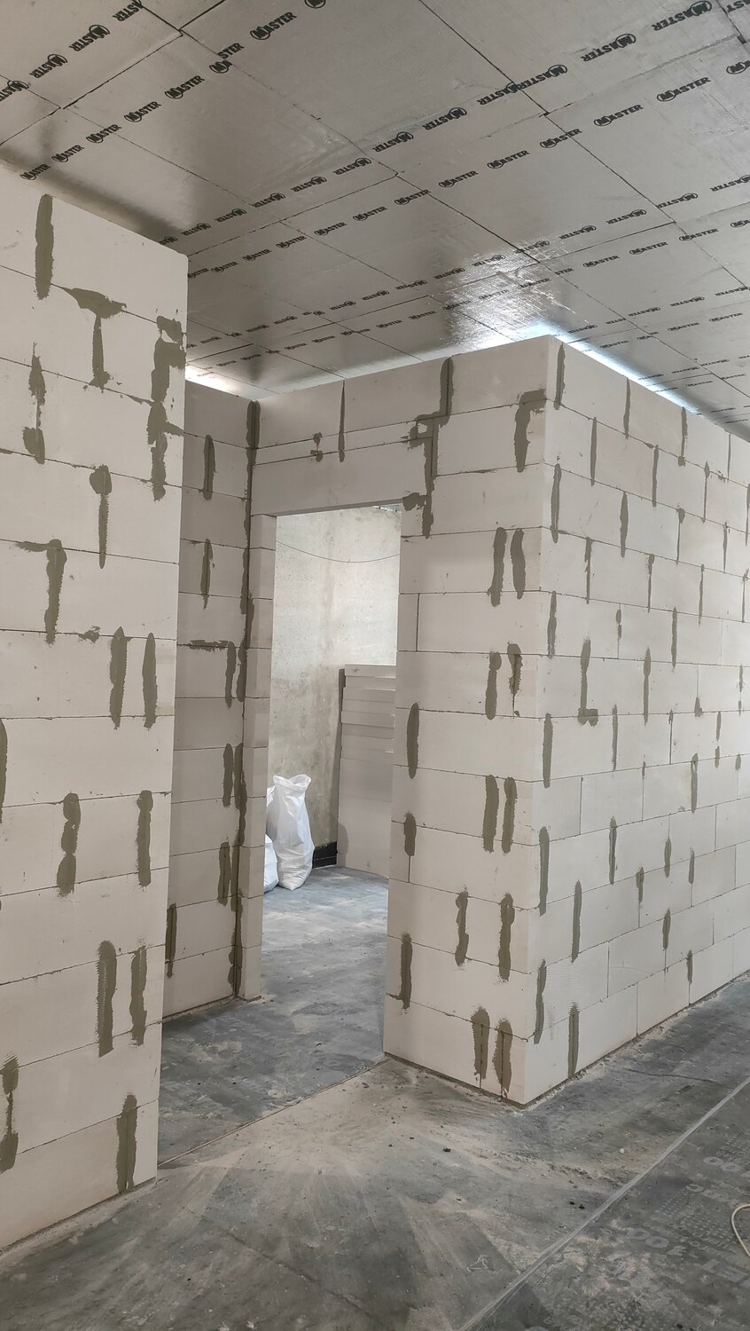 перегородка из газобетонных блоков, стены из газобетонных блоков, перегородка из пеноблоков, перегородка из газоблока, стена из газобетона