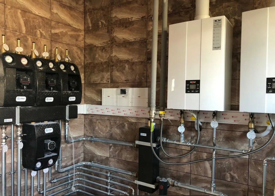 монтаж котельной, котельная частного дома, котельная в доме, котельная vaillant, viessmann обвязка котлов каскад