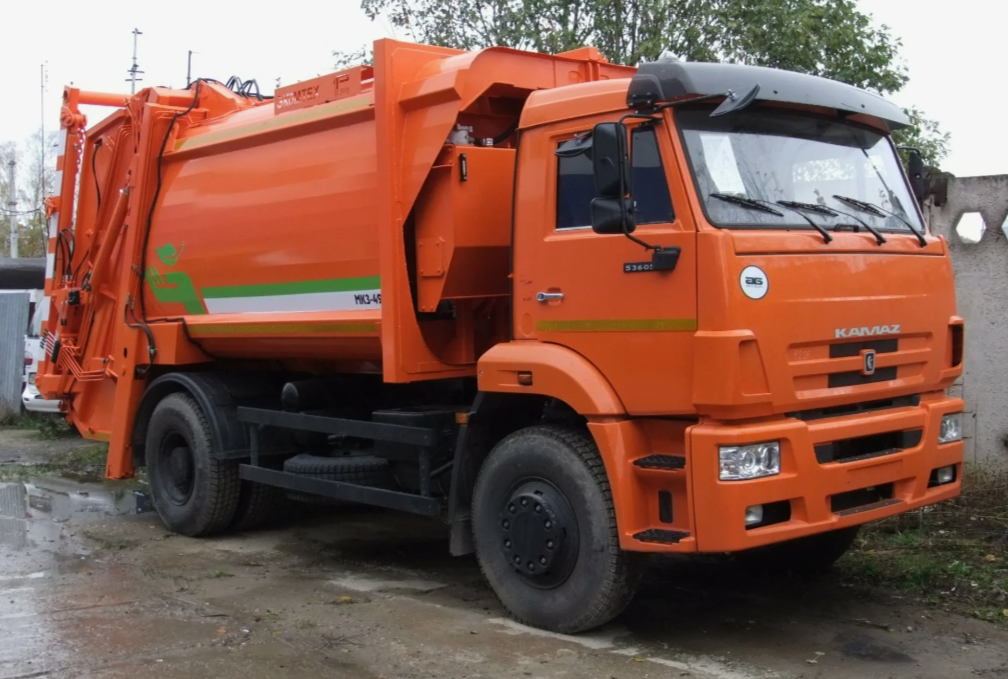 новый камаз мусоровоз, камаз 53605 мусоровоз, мусоровоз камаз, мусоровоз с задней загрузкой, мусоровоз камаз с задней загрузкой