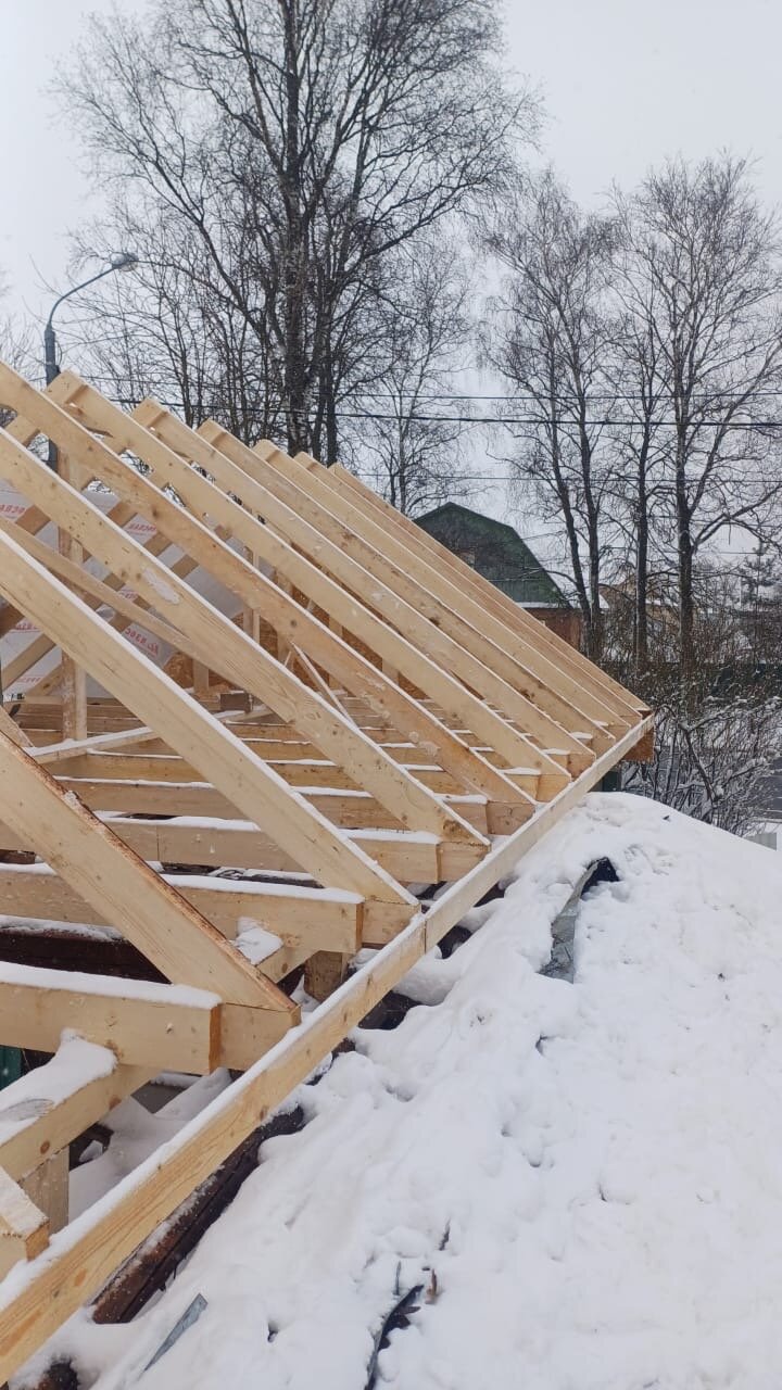 двускатная кровля стропильная система, укосины стропильной системы двухскатной крыши, крыша стропила, стропильные системы крыш, монтаж стропильной системы