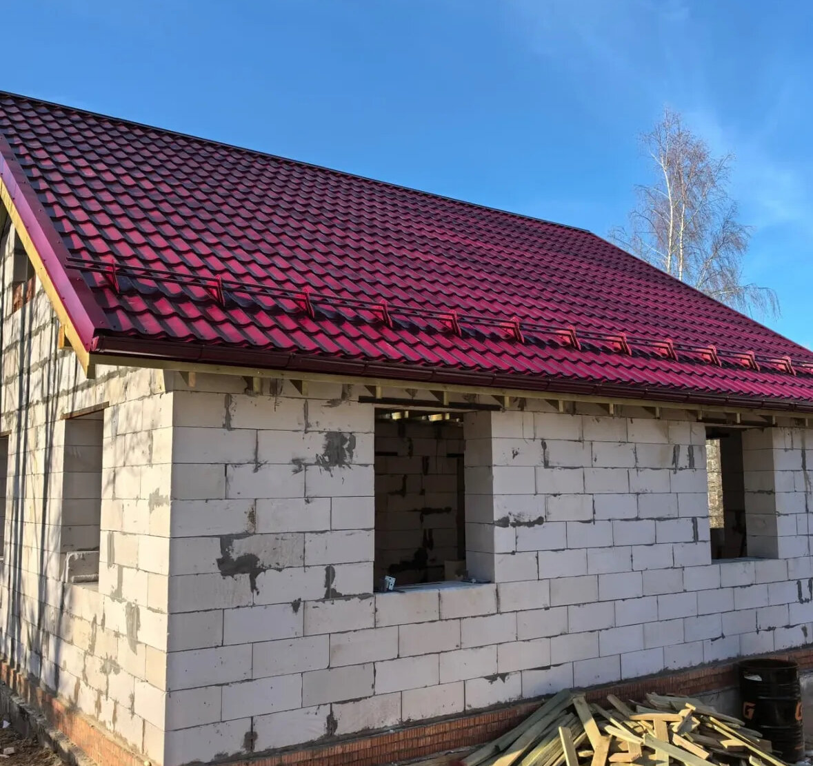 одноэтажный дом из газоблока, строительство дома из газобетона, дом из газосиликатных блоков, дома из пеноблоков одноэтажные, дом в