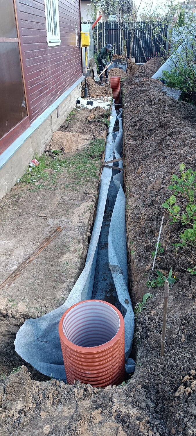 дренаж вокруг дома, дренаж участка, дренажная труба, дренаж, дренажные системы для отвода грунтовых вод