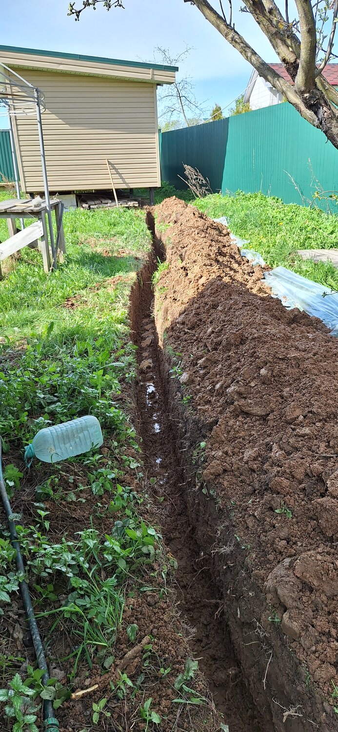 копка траншей, дренаж участка, копка траншеи под водопровод, рытье траншеи, траншея под водопровод