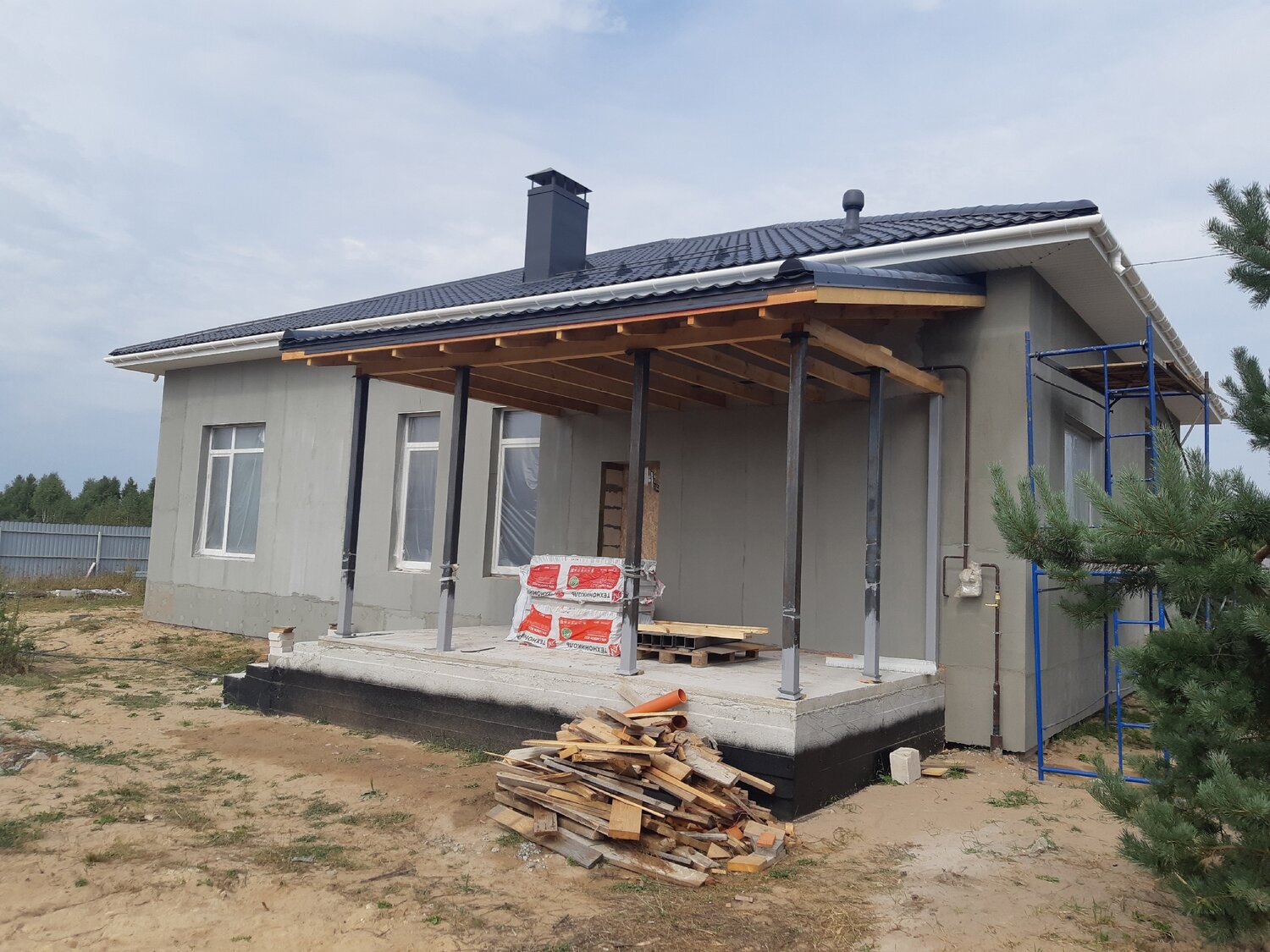 одноэтажный блочный дом, одноэтажные дома из газобетона, одноэтажный дом из газобетона проекты, строительство одноэтажных домов, строительство загородного дома