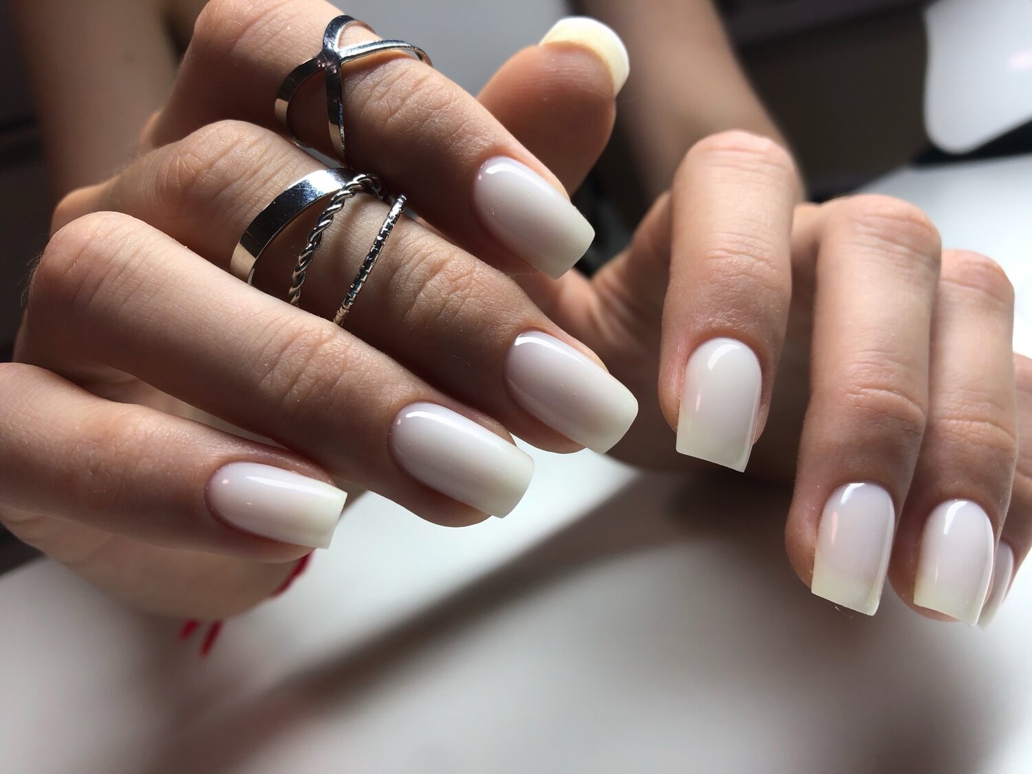 ногти, маникюр, молочный гель лак, бело молочный маникюр, ногти 💅