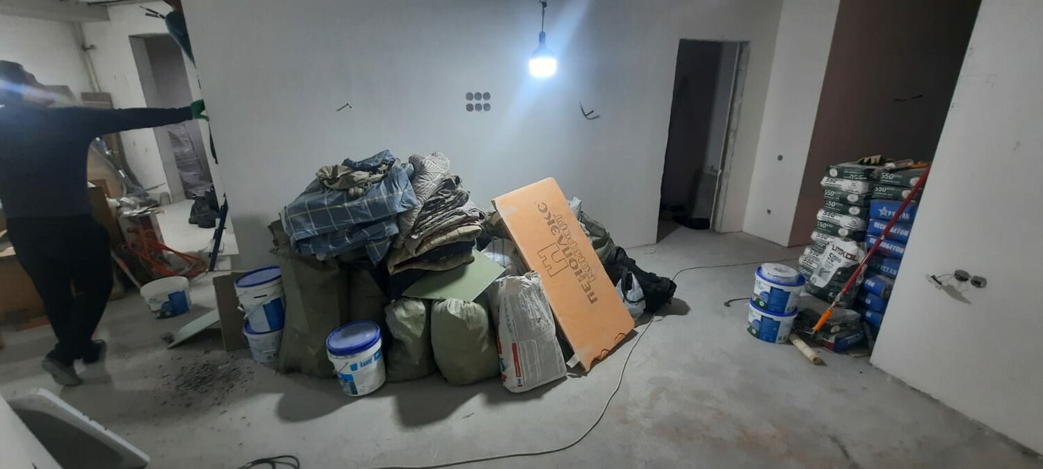 в квартире, строительный мусор, строительный мусор в квартире, демонтаж в квартире, квартира после уборки