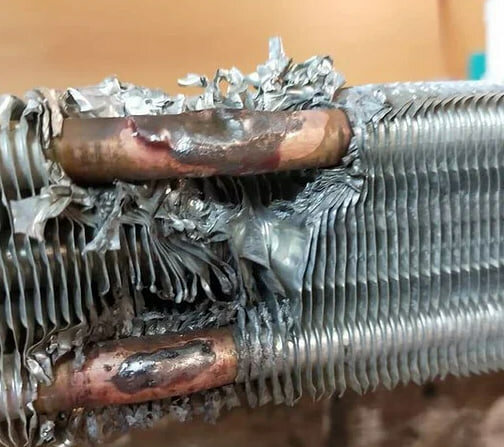 запаять медный теплообменник газовой колонки, теплообменник газового котла, теплообменник газовой колонки, медный теплообменник, теплообменник котла