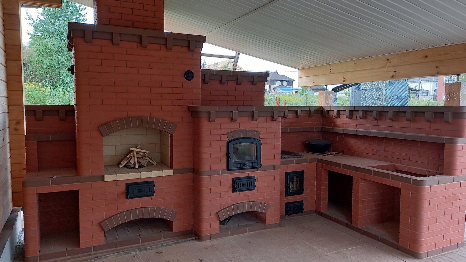 печь-барбекю saunday 730, комплекс барбекю из кирпича, печь с мангалом, печь с мангалом из кирпича, комплекс барбекю