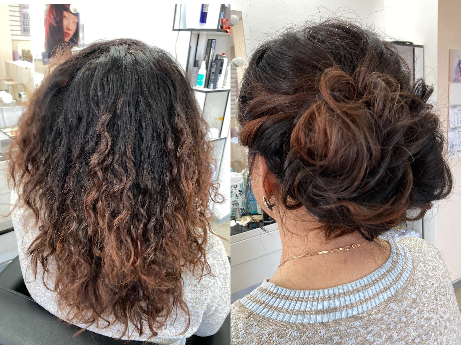 прическа, прическа на кудрявые волосы средней длины, прическа на средние кудрявые волосы, прическа на кудрявые волосы, биозавивка волос на средние волосы