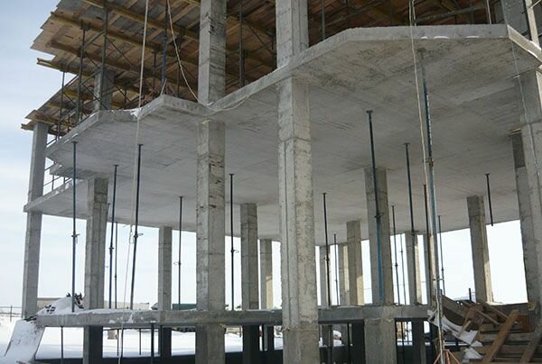 монолитный железобетонный каркас, монолитная плита перекрытия, монолитное перекрытие, монолитный каркас, монолитно каркасный дом