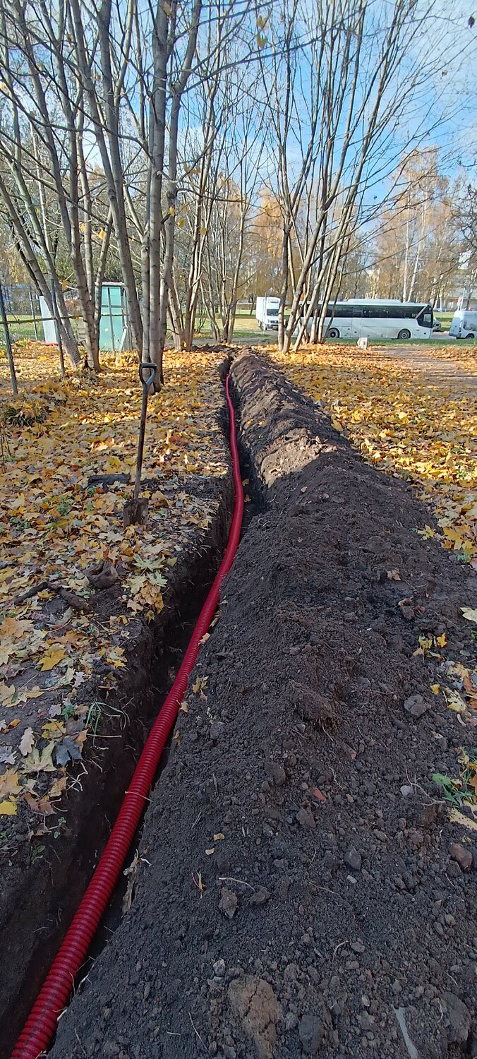 дренаж участка, дренаж, монтаж септика, прокладка кабеля в земле, дренажная труба