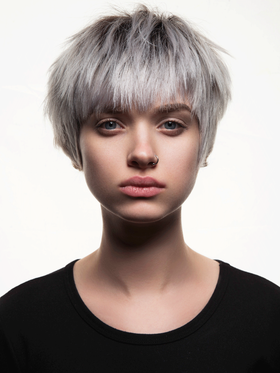 чёлка, серый парик, стрижка, парик седые короткие, short hair