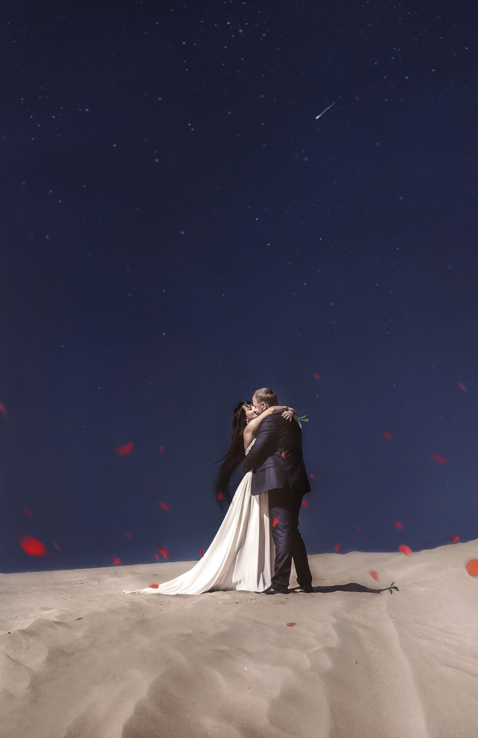 жених и невеста, свадебная церемония, любовь и млечный путь, свадебная фотография, свадьба в небе