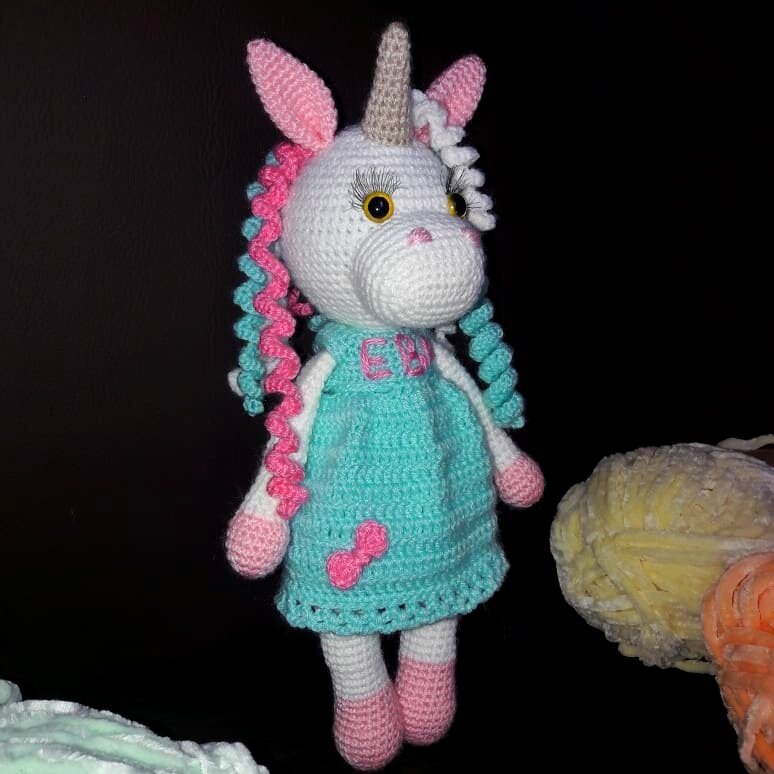 единорожка амигуруми, вязаные игрушки, игрушка амигуруми, крошка единорожка амигуруми, амигуруми единорожка аврора