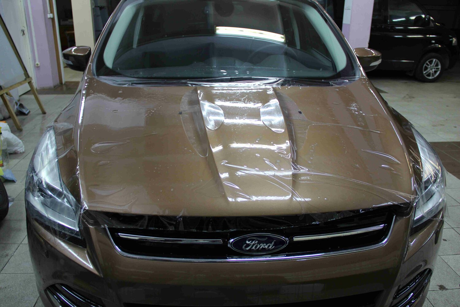 полиуретановая пленка форд фокус 2, антигравийная пленка ford, автомобиль, авто, бронирование капота пленкой