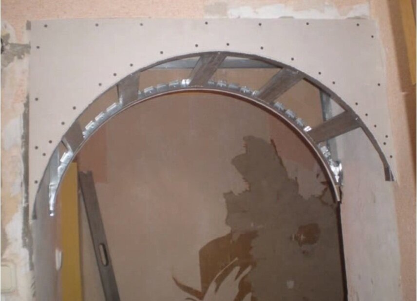 дверные арки из гипсокартона, висячие арки из гипсокартона, арки из гипсокартона, монтаж арки из гипсокартона, имитация арки из гипсокартона