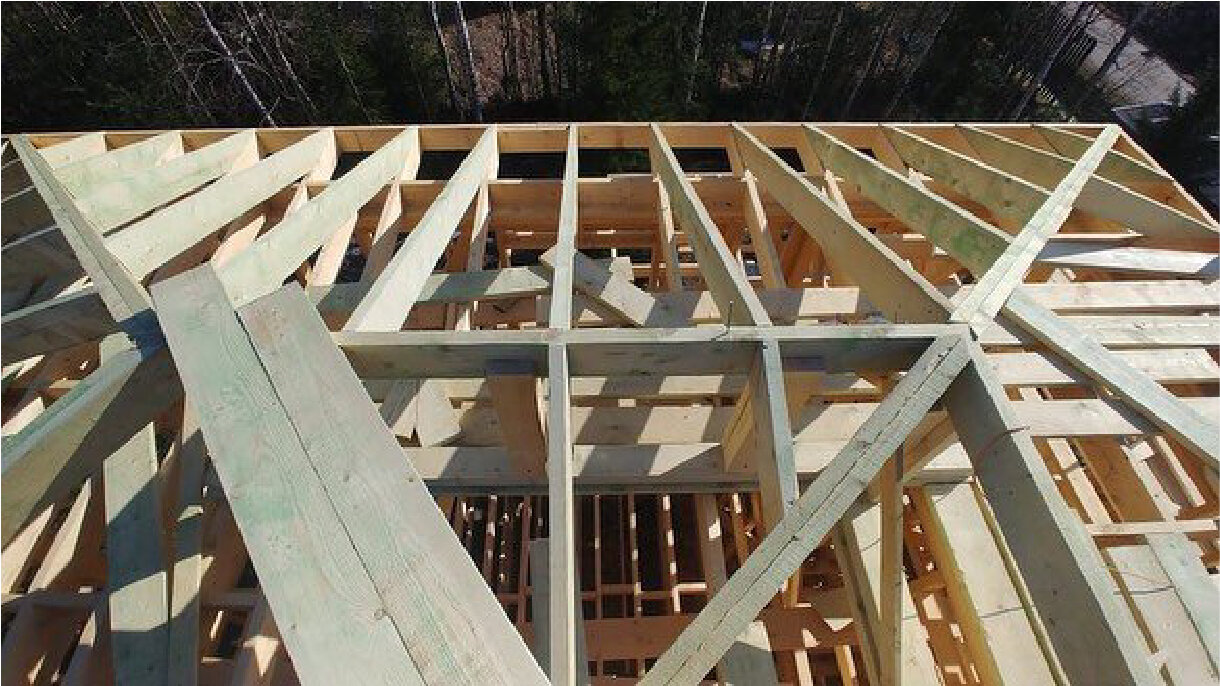 стропила в каркасном доме, стропильные системы крыш, балки перекрытия и стропила 150х150, стропильные системы, стропила и перекрытие каркасного дома
