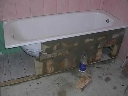 установка чугунной ванны, демонтаж ванной, короб под ванну, отделка экрана ванны, ванна обложенная плиткой