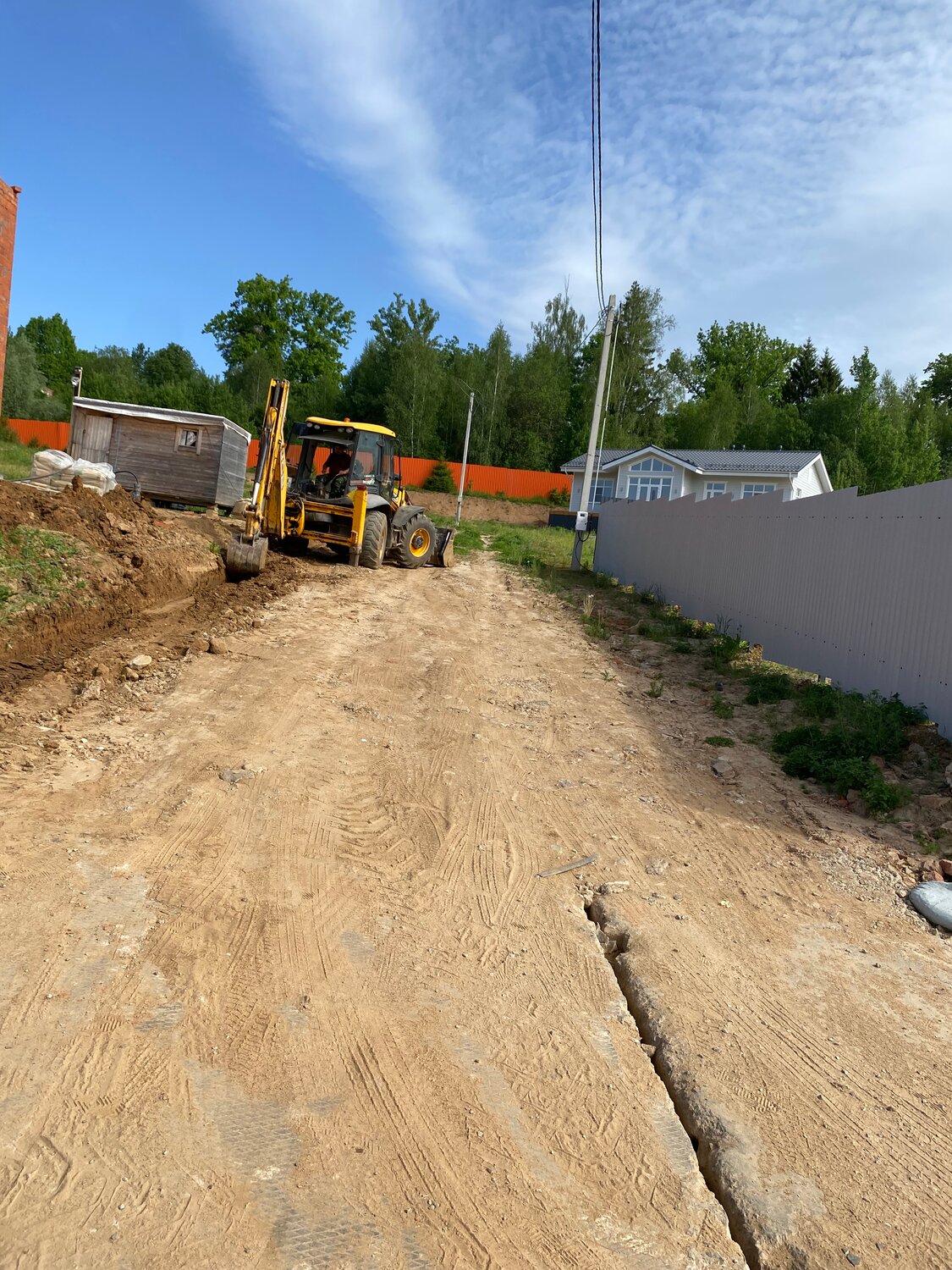 строительства дома, выравнивание участка, строительства, дорога в, отсыпка участка