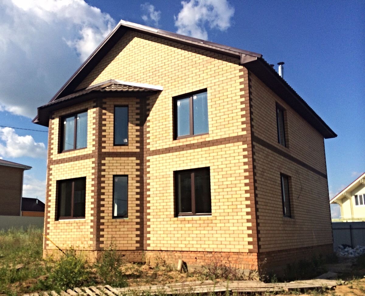 дом из желтого кирпича, кирпичные дома, дом в, дом из кирпича под ключ, коттедж