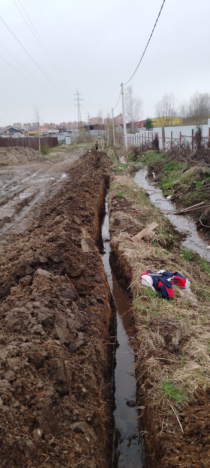 дренаж участка, копка траншеи, строительство водопровода, осушение участка, дренаж участка под ключ